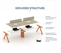 EGROspace Mobilier Professionnel Poste de Travail Modulaire pour Coworking avec Cloison de Séparation et Bancs Combinés