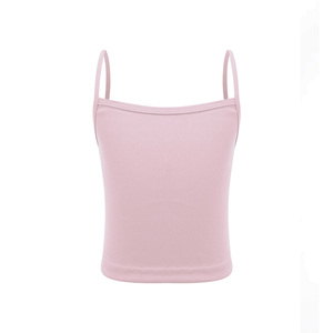 Débardeur court uni décontracté pour femme avec drapé léger, détails de coutures minimales, tissu côtelé anti-plis et respirant - Product Image 1