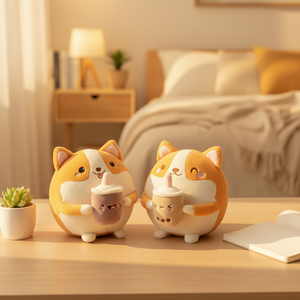 Porte-clés en peluche Kawaii mignon de 10 cm, adorable chien Corgi, jouet en peluche doux, coussin en peluche, cadeau amusant, sac à boisson thé au lait - Product Image 6
