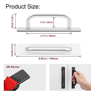 Self-Stick Instant Cabinet Drawer <strong>Door</strong> Adhesive Handles Aluminum Kitchen Cabinet Drawer Pull Handle with Adhesive Sticker - Product Image 4
