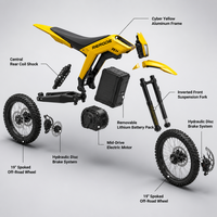Moto électrique tout-terrain rapide RERODE R1+ 17000W 72V avec pneus larges de 18 pouces pour adultes