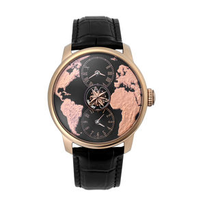 Montres pour homme, marque de luxe, montre mécanique automatique pour homme, double fuseau horaire, cadran avec carte du monde - Product Image 4