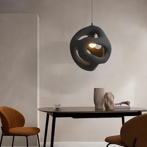 Lampe suspendue nuage Wabi Sabi en ciment, style industriel, décoration intérieure, lampe de chevet dorée, nordique moderne - Product Image 4