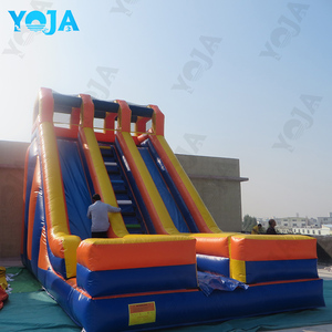 Château gonflable stable et anti-déchirure en PVC couleur unie à double piste avec toboggan, pour usage sec ou humide, idéal pour les aires de jeux intérieures pour enfants - Product Image 5