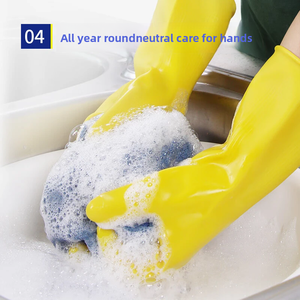 Gants en caoutchouc épais jaunes de haute qualité, durables et résistants à l'usure pour le nettoyage, gants en latex - Product Image 3