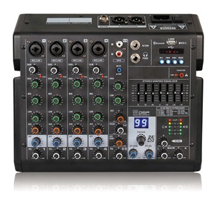 Professional <strong>3</strong>-band Balance Adjustment Mixer 4 Channel 99 Reverb Effects Two Stereo Outputs <strong>Audio</strong> Music Console - Product Image 2