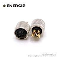 Suministro de fábrica Código A Hembra M8 Conector moldeado de 4 pines para cable de extensión
