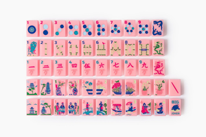 Jeu de Mahjong américain luxueux de 160 tuiles, en acrylique violet et rose gravé sur une seule couche, collection Mahjong Line Oh My Mahjong OMM - Product Image 3