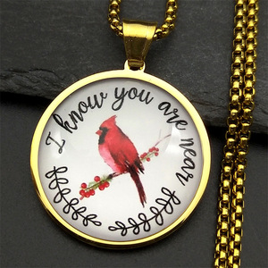 Ensemble de collier de bracelet de gemme de temps de femmes All-Match Cross-Border Cardinal Bird Pearl Ear Hook Commemorate Love People Jewelry - Product Image 2