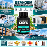 Capsules de complément énergétique Maca Ashwagandha Rhodiola Rosea pour hommes - Soutien naturel à la vitalité