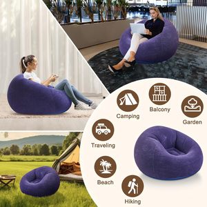 Comfortable Inflatable Lounger Air Inflatable <b>Sofa</b> Fabric Air <b>Sofa</b> Chair Single Lazy Air <b>Sofa</b> - Product Image 3