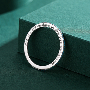 Ultimi Anelli di Fidanzamento all'Ingrosso in Gioielleria Fine, Anello Personalizzato in Argento Sterling S925 con Turchese, Design Semplice e alla Moda - Product Image 3