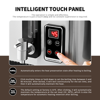 Chauffe-eau électrique intelligent en acier inoxydable WINNERS 8L/10L/15L/18L avec indicateur de niveau d'eau pour usage domestique