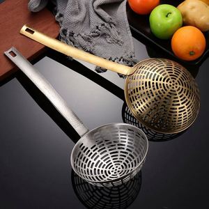 Accesorios de Cocina, Colador Profesional de Acero Inoxidable, Cuchara con Filtro de Malla, Escurridor de Orificios Grandes para Drenar Agua y Aceite Rápidamente - Product Image 2