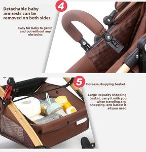 Cochecito de Bebé Ligero 2 en 1 Plegable con Asiento para Automóvil, Bidireccional, Vista Panorámica, Buena Suspensión, Posición de Sentado a Acostado para Recién Nacidos y Niños Pequeños - Product Image 6