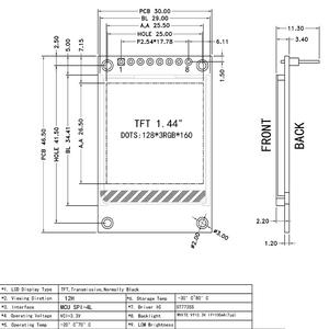 1.44 Inch TFT <strong>LCD</strong> <strong>Display</strong> <strong>Module</strong> with Driver Board, Ready-to-Use <strong>8</strong>-Pin SPI Interface for Instrument Panels &amp; Portable Devices - Product Image 2