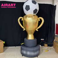 Ballon de trophée gonflable de fond de photo, trophée d'or gonflable géant pour la décoration d'événement sportif de football