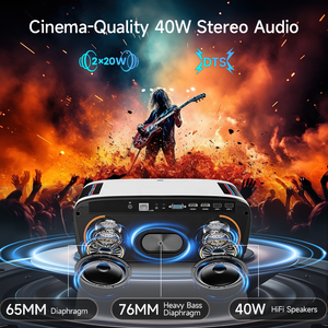 40W High Power Sound Google <b>Projector</b> 1850ANSI 4K Google Assistant NFC Short Throw Auto WiFi 6 BT OEM - Product Image 3