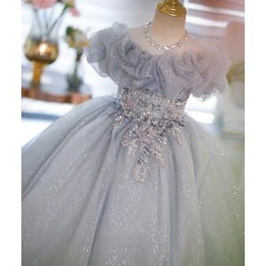 Abito da sera lungo da principessa per giovane donna, ideale per feste, performance al pianoforte, o banchetti di compleanno (costume da presentatrice) - Product Image 3