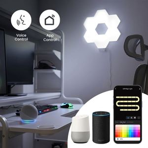 Smart App <b>Remote</b> <b>Control</b> LED Hexagon <b>Lights</b> RGB Color Changing Wall Sconces Music Sync Gaming <b>Light</b> - Product Image 5