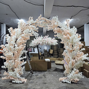 J17 all'ingrosso bianco rosso rosa di seta finta albero di ciliegio artificiale Sakura arco alberi per eventi di nozze decorazione di sfondo - Product Image 3