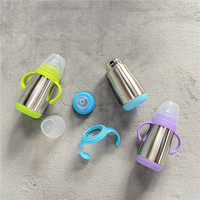 10oz 280ml bébé enfant en bas âge double paroi en acier inoxydable infantile sans BPA bébé bouteille de voyage avec mamelon anti-colique