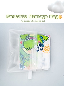 Imperméable pour enfants en matériau EVA imperméable avec capuche, unisexe, motif blanc, pliable, vêtements de pluie pour l'école - Product Image 5