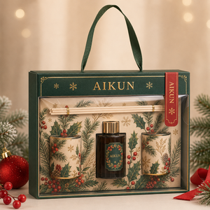 Aikun Red Wooden Drawer Box Assorted Jar Custom Packaging Bulk Order Scented <b>Candle</b> Fragrance <b>Gift</b> <b>Set</b> for Christmas Gifting - Product Image 3