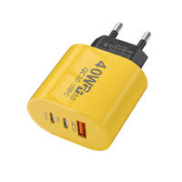 Chargeur rapide double PD + USB 40W Type-C Port Multifonction EU/US Standard Plug Compatible avec pour Apple 20W Quick Charge