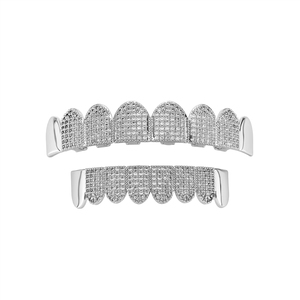 Nuevas Dentaduras Postizas de 8 Dientes con Microincrustaciones de Zirconia, Accesorio Hip-Hop para Disfraces de Halloween - Product Image 6