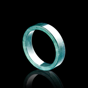 Anillo Cuadrado de Jadeíta Azul Agua de Grado A Natural Tiba, Anillo de Pareja para Hombre y Mujer - Product Image 1