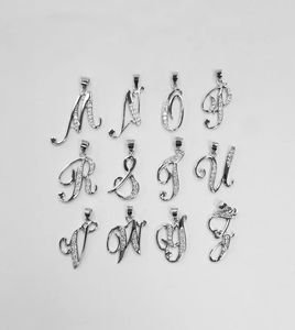 925 Sterling Silver Moissanite <b>Initial</b> Charms Minimalist Unisex Pendants Daily Wear Gift Personalized Letter Design - Product Image 4