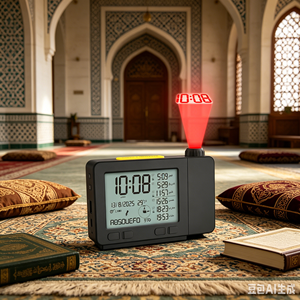 Réveil numérique islamique avec projection murale, alarme de prière musulmane, direction de la Qibla et 5 heures de prière quotidiennes - Product Image 4
