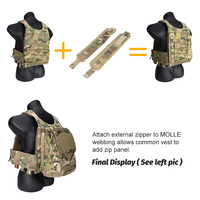 IDOGEAR 500D Nylon Tactical Zipper MOLLE Adapter 10 #   Untuk Rompi Pelindung Taktis Belakang (Rear Back Pack Tactical Plate Carrier Vest)