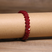 Bracelet en grenat facetté de 6 mm, double rangée, tressé à la main, bracelet pour femme, bijoux de méditation et d'équilibre, cadeau pour la fête des mères