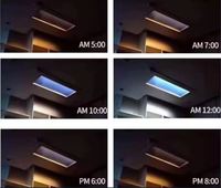 Panneau de lumière solaire LED artificielle moderne en alliage d'aluminium et acrylique, étanche IP66, haute luminosité, garantie 3 ans pour la maison