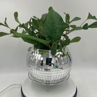Pot de fleurs boule disco moderne de 4 pouces, effets miroir réfléchissants, plastique, verre, couleur personnalisable, décoration de jardin suspendue intérieure/extérieure