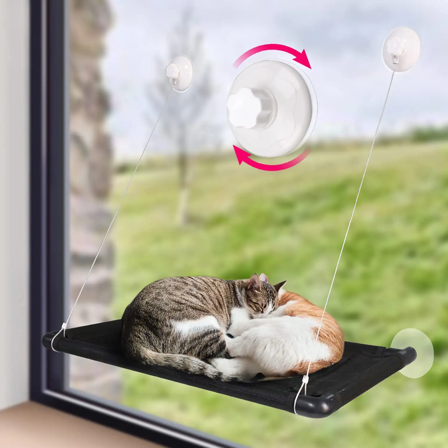 Safety Suction Cups Space Saving Sunbath Mounted Cat Window Perch Bed Cat Window Hammock