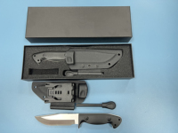 Couteau de chasse à lame fixe à pointe tombante, couteau de survie avec allume-feu, couteau de bushcraft OEM avec étui Kydex