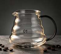 Verseuse à café en acier inoxydable, pot à café nuageux, pot de partage, en verre borosilicate épais résistant à la chaleur, grande capacité, avec échelle graduée, directement de l'usine