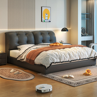Modernes Verstellbares Ergonomisches Luxus-Bett mit Stauraum - Zweiteiliges Kopfteil aus Nappaleder Queen/King Bettgestell Direkt ab Werk