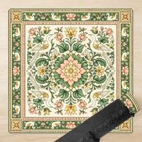 Tapete de Lujo para Mesa de Mahjong Estilo Americano, Portátil, con Diseño de Leopardo, Superficie de Neopreno de 33 Pulgadas, Borde Cosido de 3mm, Impermeable
