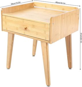 Table <span class=keywords><strong>de</strong></span> chevet moderne avec 1 tiroir, table d'appoint <span class=keywords><strong>de</strong></span> rangement pour chambre à coucher et salon - Product Image 3