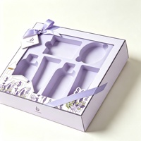Coffret Cadeau Cosmétique Personnalisable 6 Pièces Parfum Lavande, Incluant Logo Personnalisable, Ensemble de Bain Anti-UV, Lamination Mate, Marquage Personnalisé