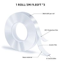 Ruban Nano Double Face Ultra-Résistant Personnalisé, Adhésif Gel Transparent Lavable et Réutilisable pour Fixation Murale, Vente en Gros