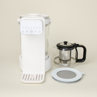 Bouilloire électrique intelligente en verre turque portable, 2L+0.6L, avec couvercle inférieur, pour faire du thé, samovar