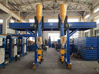 Machine de soudage de poutres en H pour portiques en acier, contrôlée par PLC, robuste, modèle LMH40/LMH50, avec système de récupération de flux