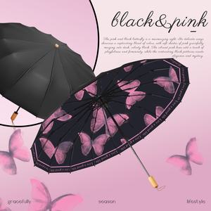 Parasol double usage pliable manuel anti-UV épaissi et surdimensionné pour femme, style vintage, le plus vendu - Product Image 2