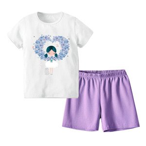 Camiseta de Algodón 100% con Estampado de Dibujos Animados Personalizada para Niñas Coreanas, Nueva Llegada 2020, con Manga Corta para Conjuntos de Ropa de Bebé Recién Nacido - Product Image 5
