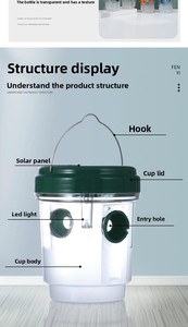 กับดักแมลงวันผลไม้ในสวน ใช้พลังงานแสงอาทิตย์ วัสดุ ABS กันน้ำ IPX4 กำจัดผึ้งและตัวต่อ มีสินค้าในสต็อก - Product Image 4
